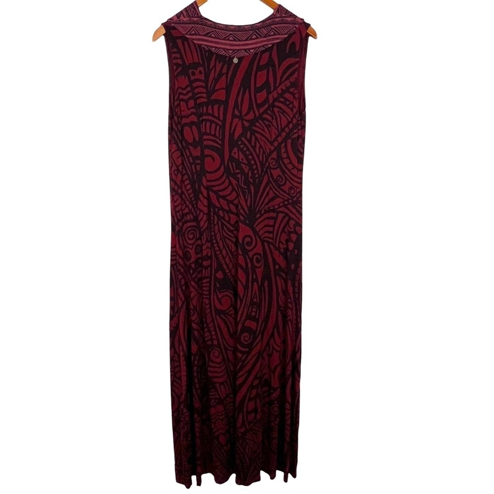 Soft Surroundings Womens Burgundy Tribal Print Sleeveless Maxi Dress Tall M - Picture 6 of 11